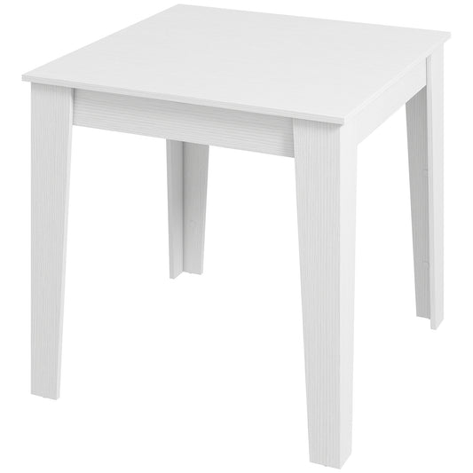 Dining Table for 4, 80L x 80W x 75Hcm, Modern Square Kitchen Table, White