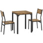 Three-Piece Minimal and Compact Dining Set, Rustic Brown