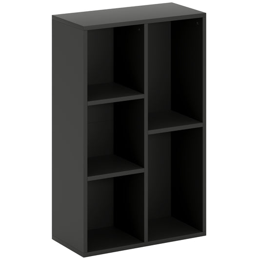 2-Tier Bookshelf with 5 Compartments