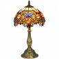 Tiffany Lamp, Stained Glass Table Lamp, Handcrafted Artisan Collectible, Suitable for Living Room and Bedside, Multi-Coloured, Ф25 x 45Hcm, Zinc Alloy.