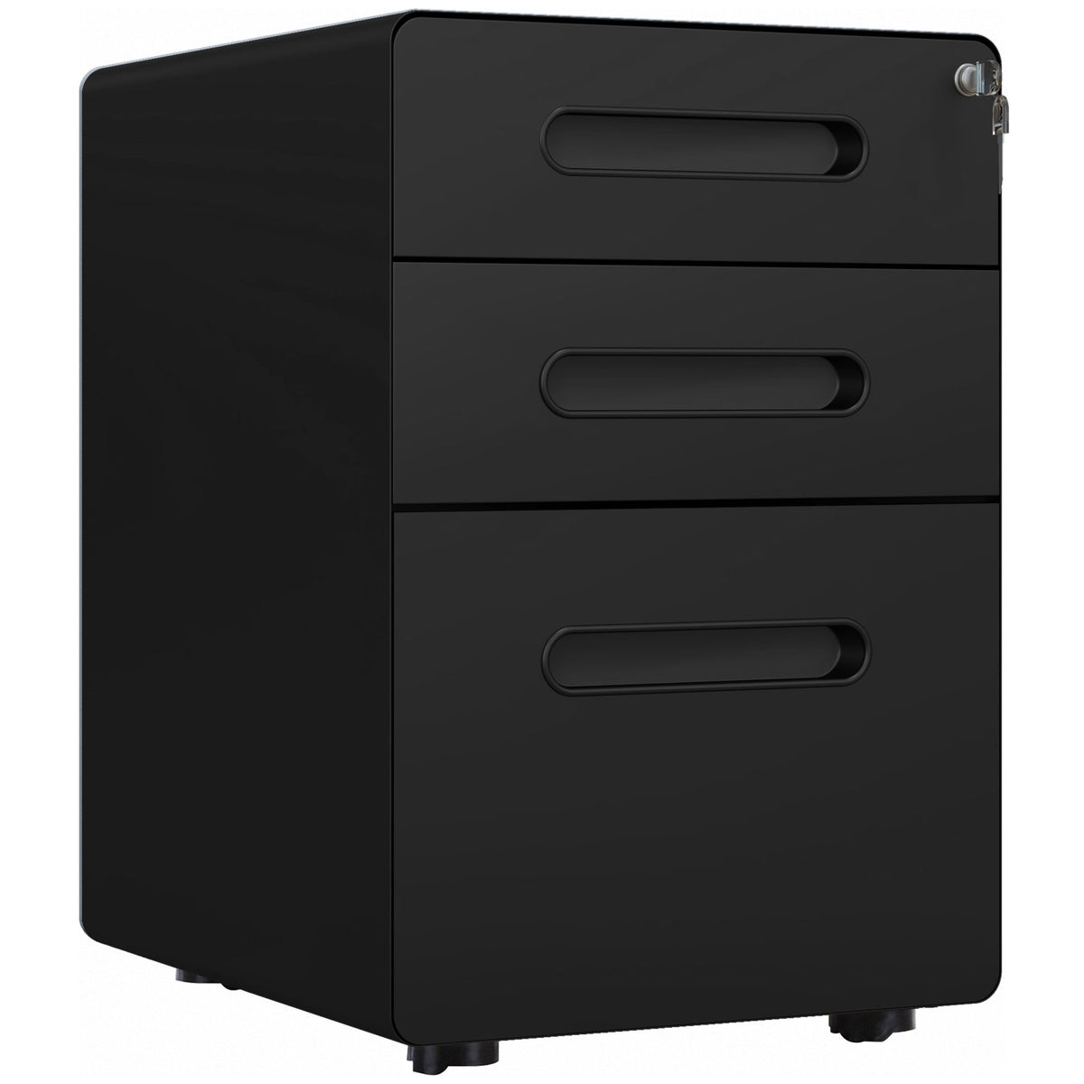 Lockable File Cabinet with 3 Drawers, Vertical Office Drawer for A4, Letter, Legal Size, Anti-tilt Design, Pre-Assembled Body