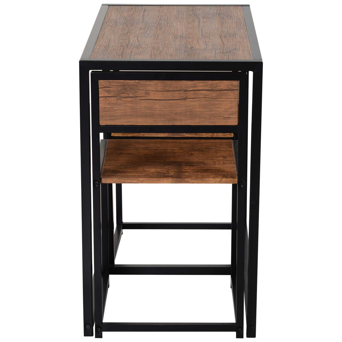 Dining Table and Chairs Set 2, Dining Room Sets, Rectangular Space Saving Table and 2 Chairs for Compact Kitchens, Steel Frame
