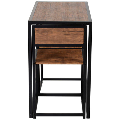 Dining Table and Chairs Set 2, Dining Room Sets, Rectangular Space Saving Table and 2 Chairs for Compact Kitchens, Steel Frame
