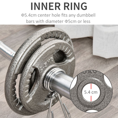 Set of 4 Cast Iron Weight Plate for 2 inch/5cm hole Dumbbell Handle Bar 15kg Dumbbell Plates Barbell Weight 2 x 5kg, 2 x 2.5kg
