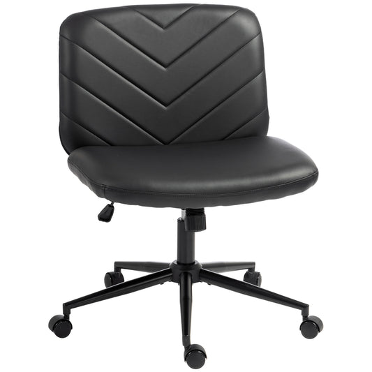Home Office Desk Chair Height Adjustable Swivel Chair Cross Legged Wide Seat Swivel Wheels Black