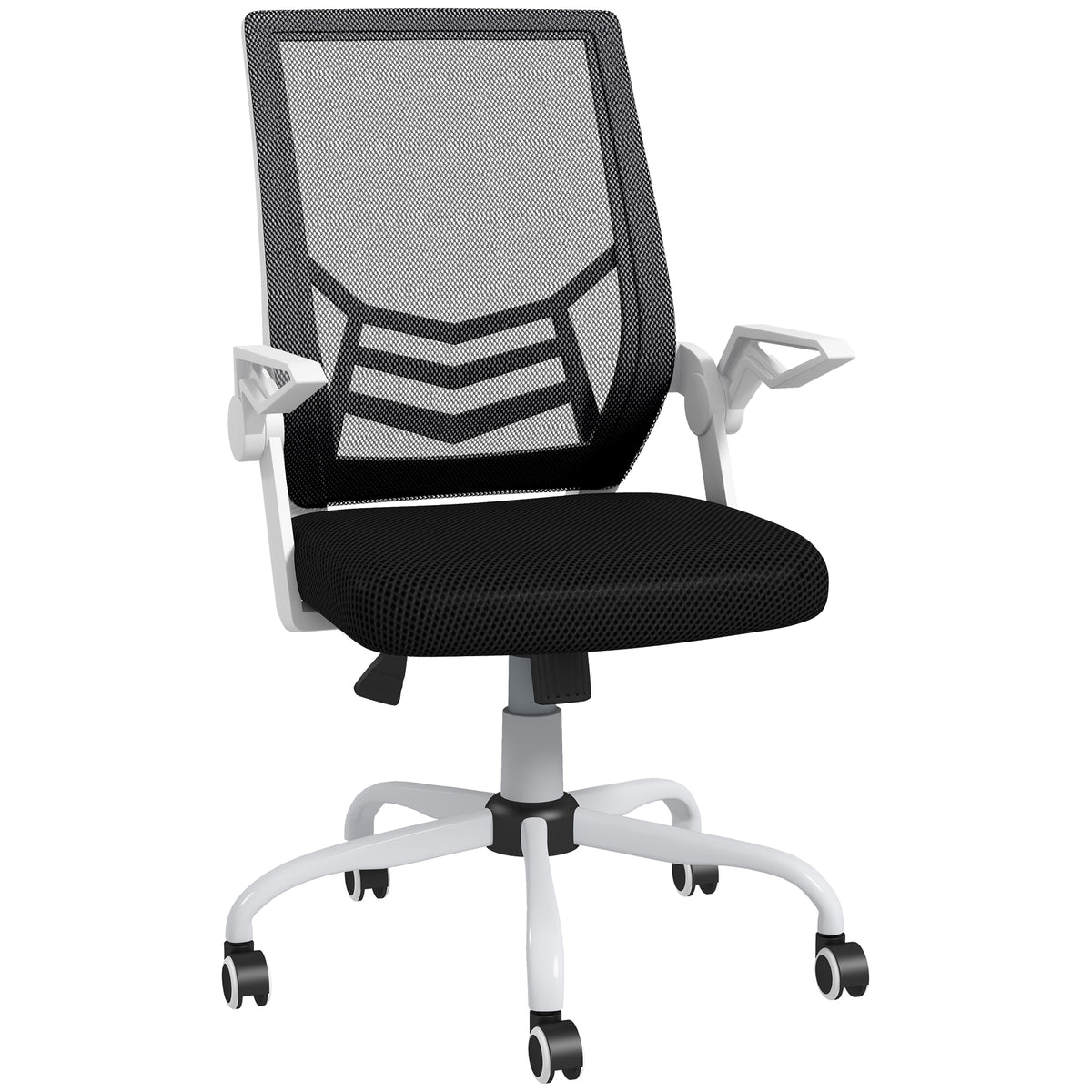 Mesh Office Chair, Computer Desk Chair with Flip-up Armrests, Lumbar Back Support and Swivel Wheels