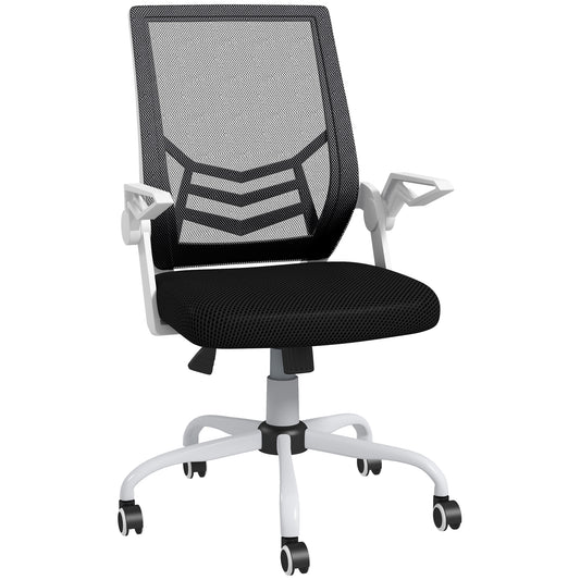 Mesh Office Chair, Computer Desk Chair with Flip-up Armrests, Lumbar Back Support and Swivel Wheels