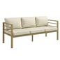 Garden Bench with Cushions, 3-Seater Sofa with Backrest, Armrest and Back Cushions, 185 x 66 x 64cm, Cream White