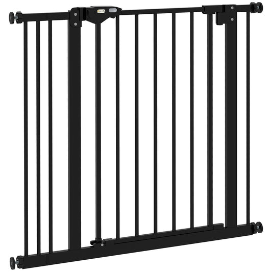 Adjustable Safety Gate w/ One Extensions, Four Adjustable Screws, Black