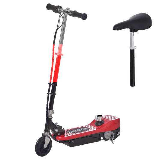 Powered Scooter Ride-On, with Brakes, Adjustable Seat, Adjustable Handlebars, Red