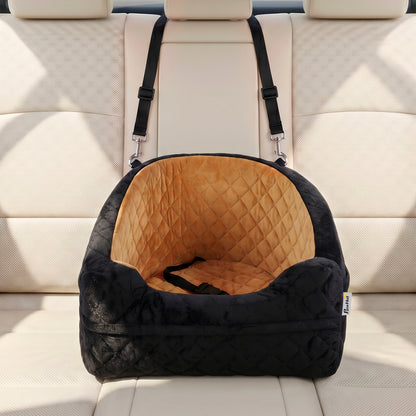 Dog Car Seat, Detachable Washable Dog Booster Seat with Thick Cushion, Seat Belt, Pockets for Small Under 10kg