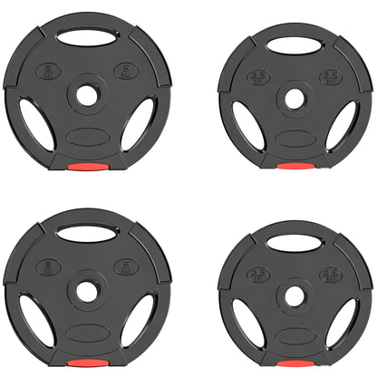 Weight Plates Set, with Two 5kg and Two 2.5kg weights, Black