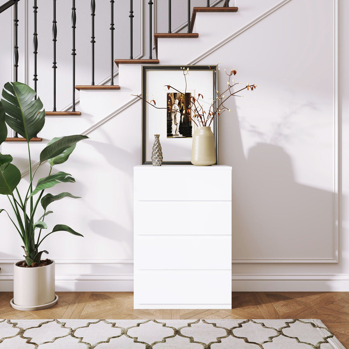 Chest of Drawers, 4-Drawer Storage Cabinets, Modern Dresser, Storage Drawer Unit for Bedroom