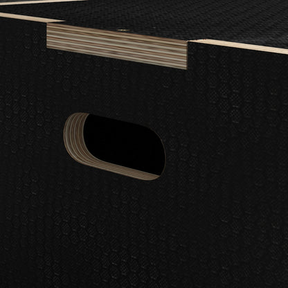 Multi-Faceted Jump Box, Wooden Step Up Box, for Home, Gym, Exercise, 16.1"/20.1"/24" - Black