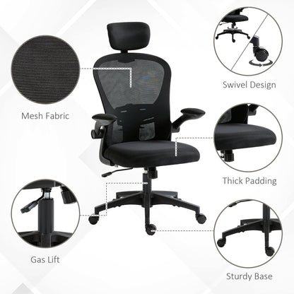 Multi-Adjustable Office Chair, with Lumbar Support, Headrest and Mesh Back