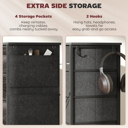 Chest of Ten Fabric Drawers - Black