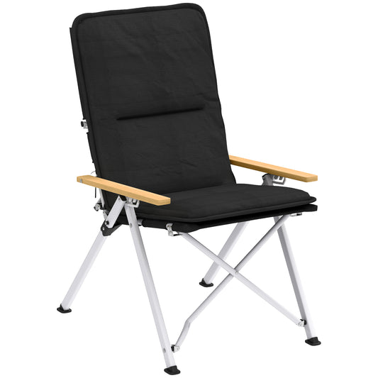 Portable Camping Chair for Adults, High Back Folding Chair with Padded Seat and Carry Bag, Outdoor Recliner for Hiking, Fishing, Beach and Picnic