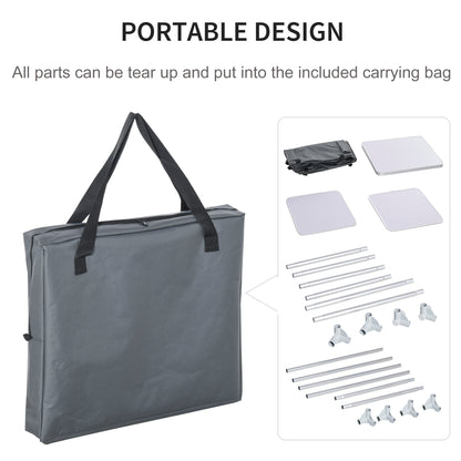 2-Shelf Camping Cupboard Camping Kitchen Station Cook Table Aluminum, Storage Organiser for BBQ Party Picnics Backyards with Carrying Bag