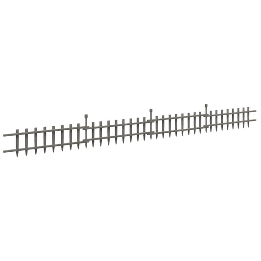 4PCs Wooden Garden Fencing Landscape Edging, Grey