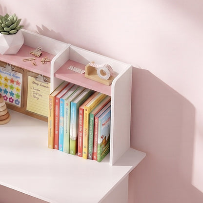 Kids Desk and Chair Set Storage Shelves Kids Desk Adjustable Tablet Stand Cork Board Pen Holder Pink