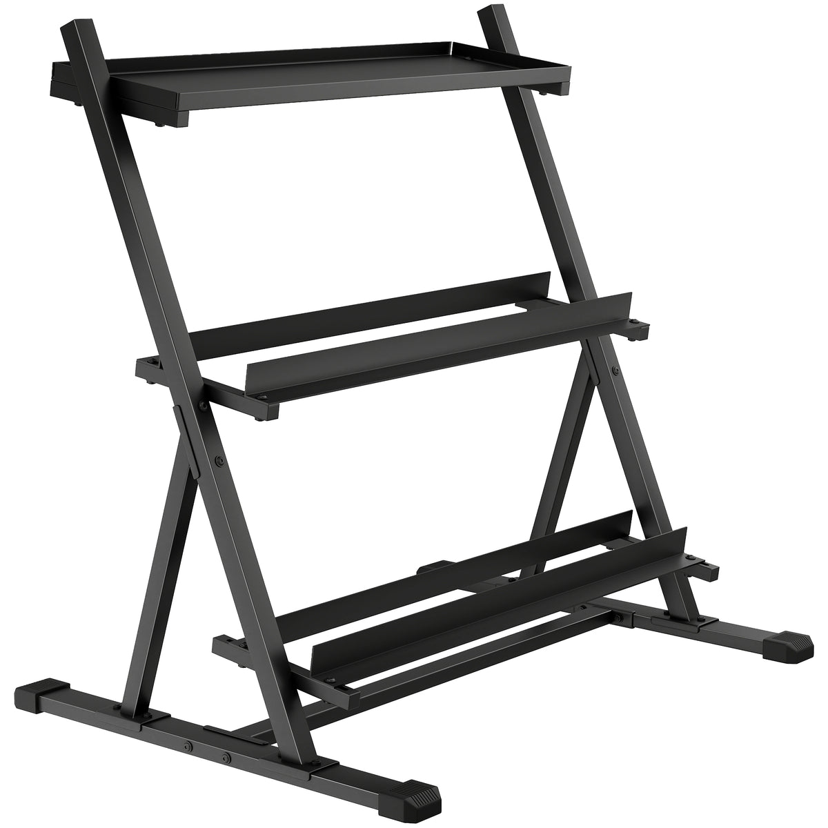 3-Tier Adjustable Dumbbell Rack, Heavy-Duty Weight Rack for Dumbbells, Kettlebells and Multiple Balls, Space-Saving Weight Storage Stand for Home Gym, 200 KG Capacity