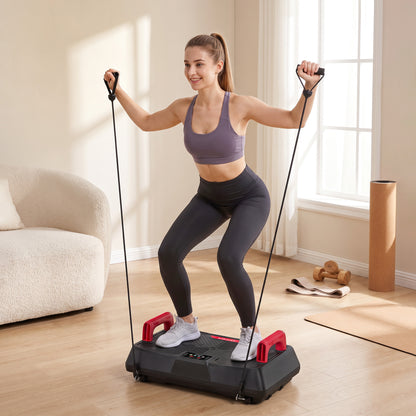 Vibration Plate Exercise Machine with 99 Speed Levels, 3 Programs, Quiet Vibrating Plate with Resistance Bands