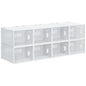 8PCS Clear Shoe Box, Plastic Stackable Shoe Storage Box for UK/EU Size up to 12/46 with Magnetic Door for Women/Men, 28 x 36 x 21 cm