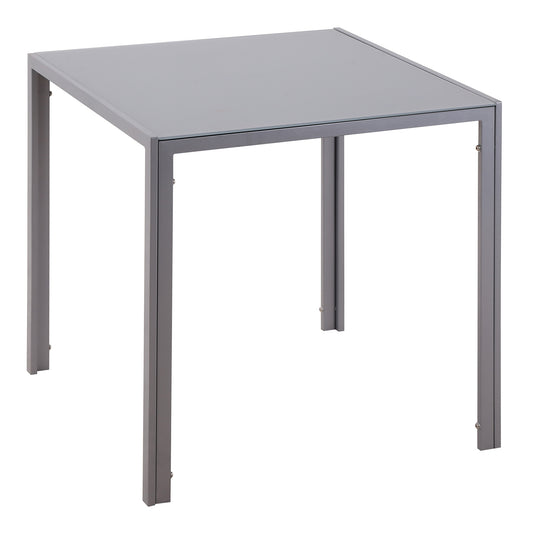 Modern Square Dining Table for 2-4 People, with Glass Top & Metal Legs for Dining Room, Living Room