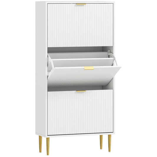 Three-Drawer Shoe Cabinet - White