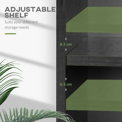 2 Tier Bookshelf, Low Bookcase with Adjustable Shelf, 2 Compartments for Home Office, Living Room, Study