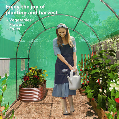 296 x 196cm Steel Frame Polytunnel Greenhouse