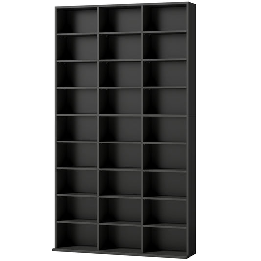 835 CD/500 DVD Storage Unit, Blu-ray Media Storage Shelf with 27 Compartments and 21 Adjustable Shelves