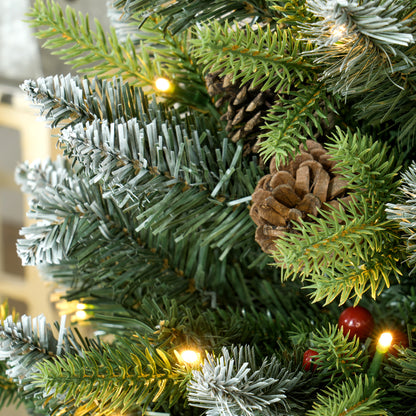 Set of Two 3ft Christmas Trees, with Lights, Berries and Pinecones