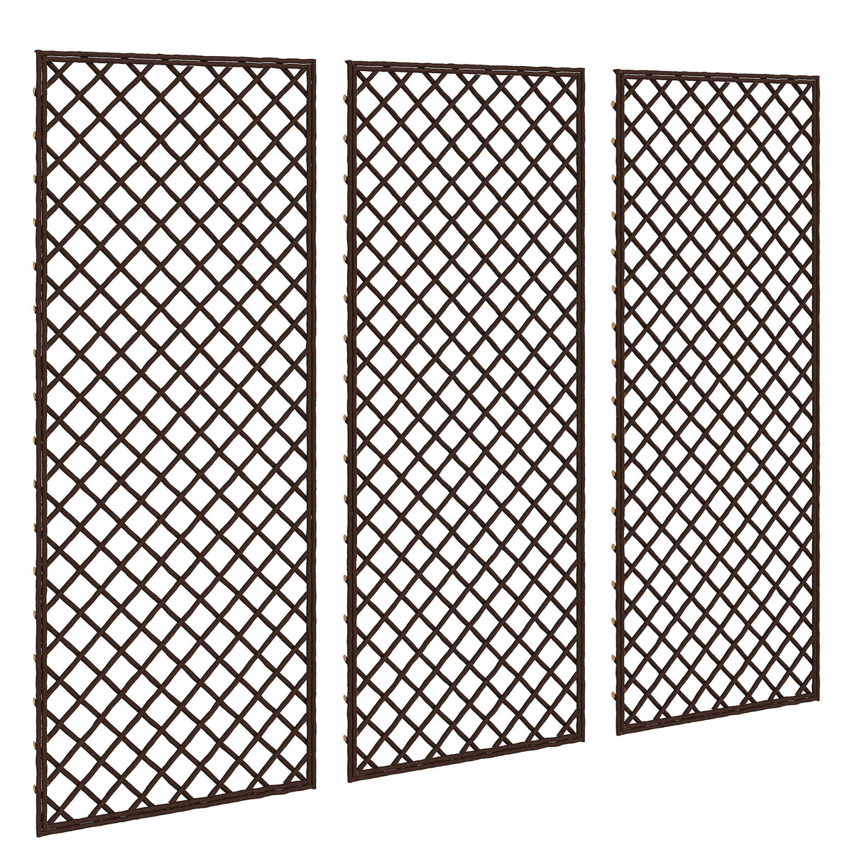 Garden Trellis, Decorative Trellis Panels for Climbing Outdoor Plants, Natural Wood Finish