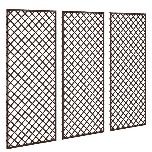Garden Trellis, Decorative Trellis Panels for Climbing Outdoor Plants, Natural Wood Finish