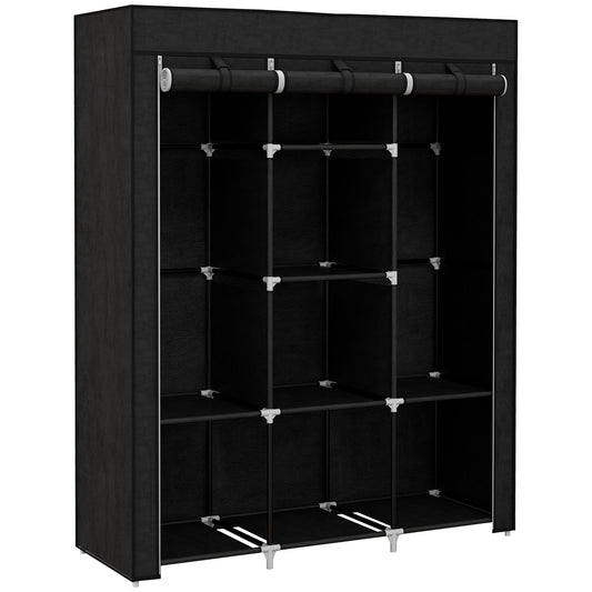 Fabric Wardrobe, with Rails and Shelves