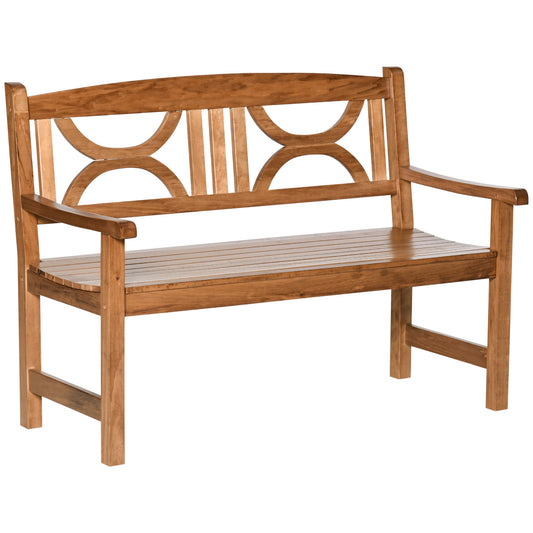 2-Seater Wooden Garden Bench Outdoor Patio Loveseat for Yard, Lawn, Porch