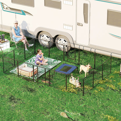 16 Panels Heavy Duty Puppy Playpen, for Small and Medium Dogs, Indoor and Outdoor Use - Grey