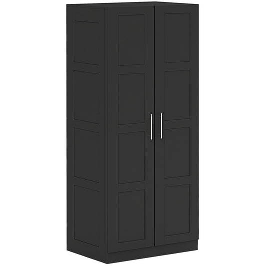Double Panel Door Wardrobe, with Shelves