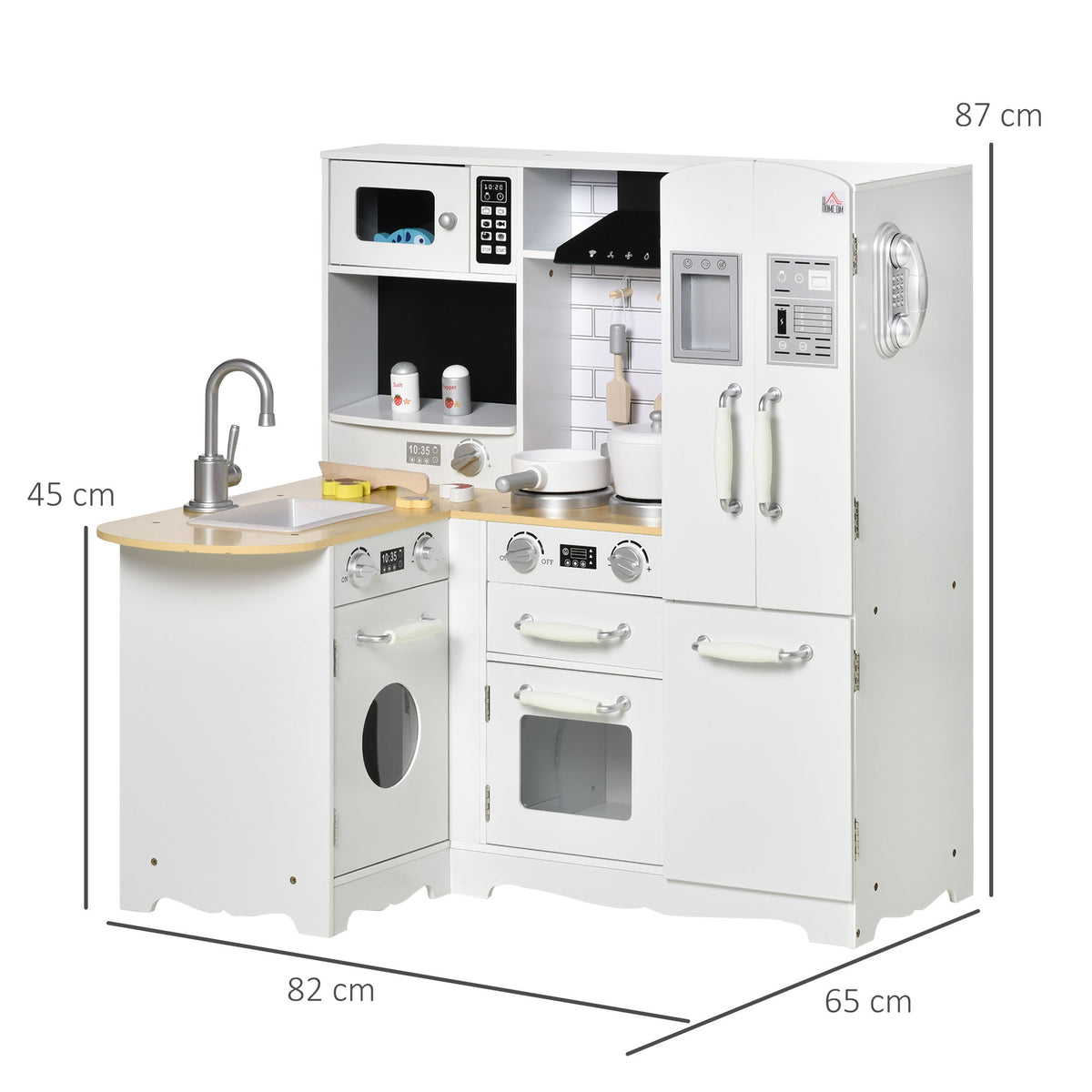 Kids Kitchen Playset, Large Pretend Role Play Kitchen, White