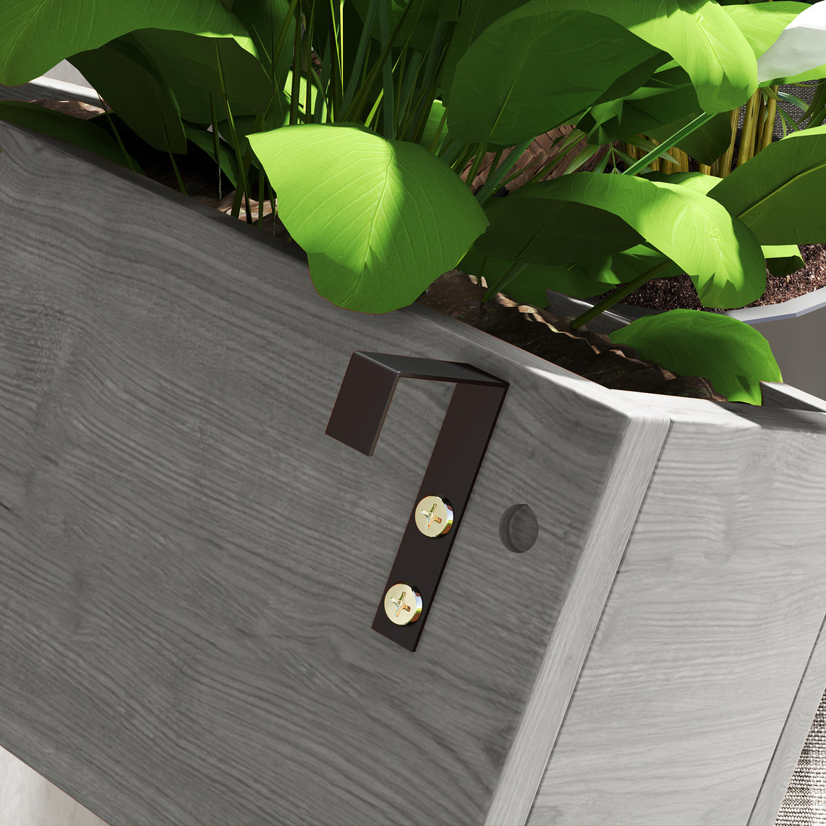 Wall-mounted Wooden Garden Planters with Trellis, Drainage Holes and 3 Planter Boxes for Patio