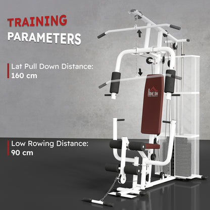 Home Multi Gym Large Multifunction Sturdy Strength Training Machine for Home Workout, White