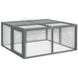 Wooden Folding Rabbit Hutch, for 2-3 Rabbits - Grey