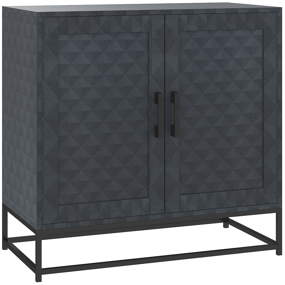 Modern Sideboard, Freestanding Sideboard Storage Cabinet with Adjustable Shelf and 2 Doors for Living Room, Black