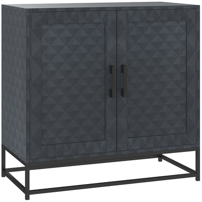 Modern Sideboard, Freestanding Sideboard Storage Cabinet with Adjustable Shelf and 2 Doors for Living Room, Black