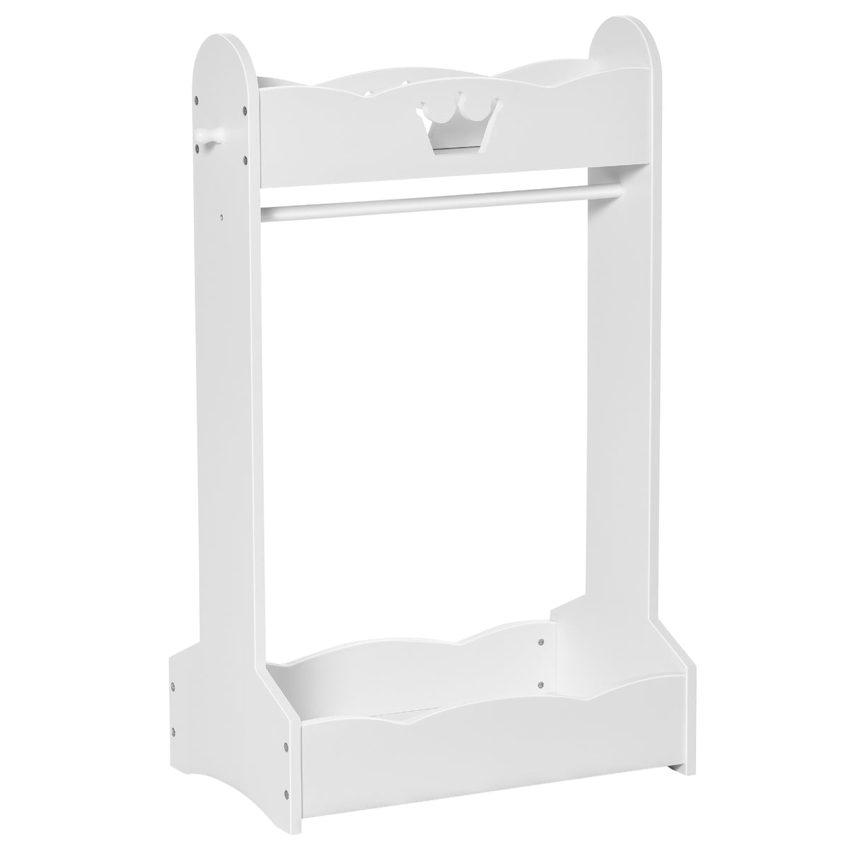 Kids Clothes Rail Wooden Hanging Rack with Storage Shelves Children Garment Freestanding Wardrobe for 3-8 Years Toddler, White