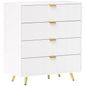Four-Drawer Bedside Table - White