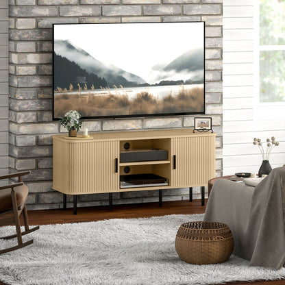 TV Stand Cabinet for TVs up to 55 Inches, TV Unit with Storage Shelves and Cupboard for Living Room
