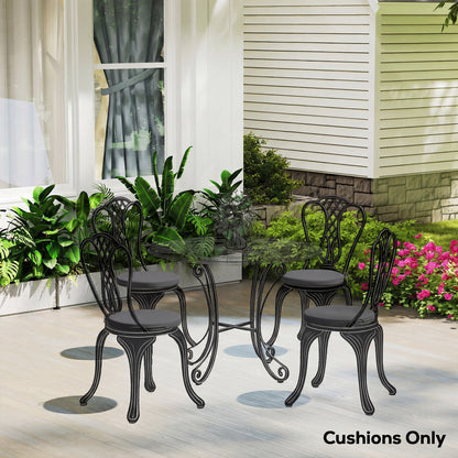 Outdoor Bistro Chair Cushions Set of 4 with Removable Cover, 41 x 41 x 5 cm Round Seat Cushions with Ties