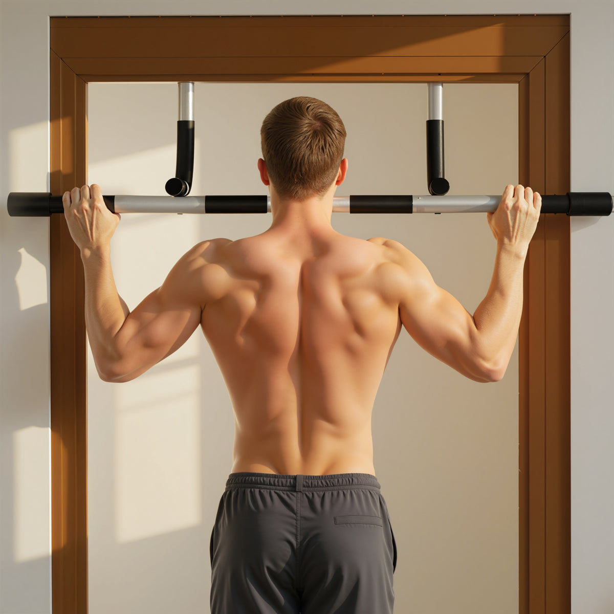 Doorway Pull up Bar, Door Frame Chin up Push up Bar for Home Gym Upper Body Workout, No Drilling or Screws